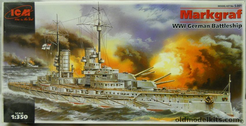 ICM 1/350 SMS Markgraf (Konig Class) Battleship -  German WWI, S005 plastic model kit